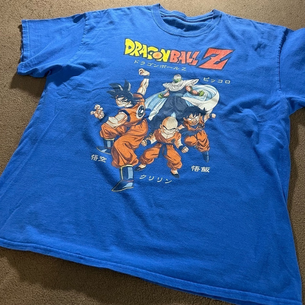 DRAGONBALL Z KANJI ROYAL BLUE Z FIGHTERS GOKU PICCOLO KRILLIN GOHAN XL T-SHIRT